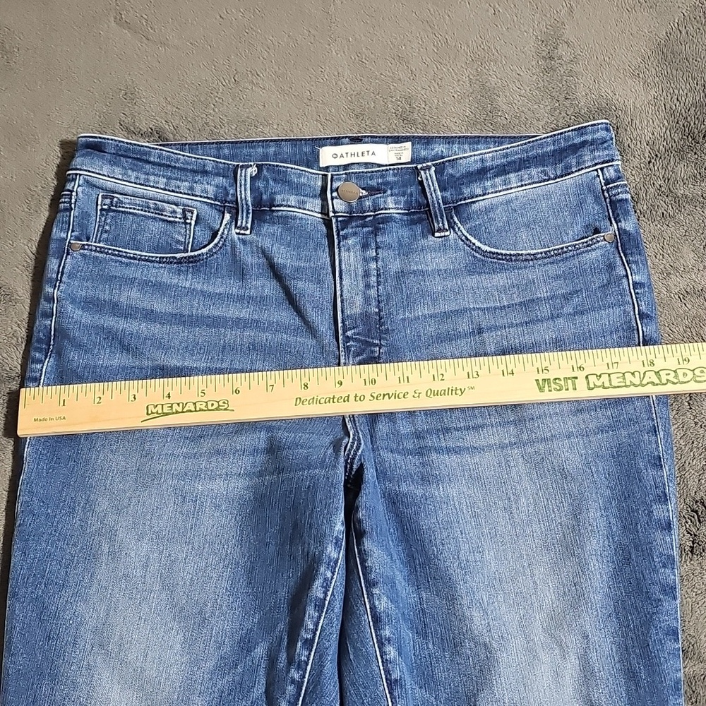 Athleta Sculptek Stretch Cotton Denim Blue Jeans Medium Wash Plus Size 14 - Picture 4 of 11